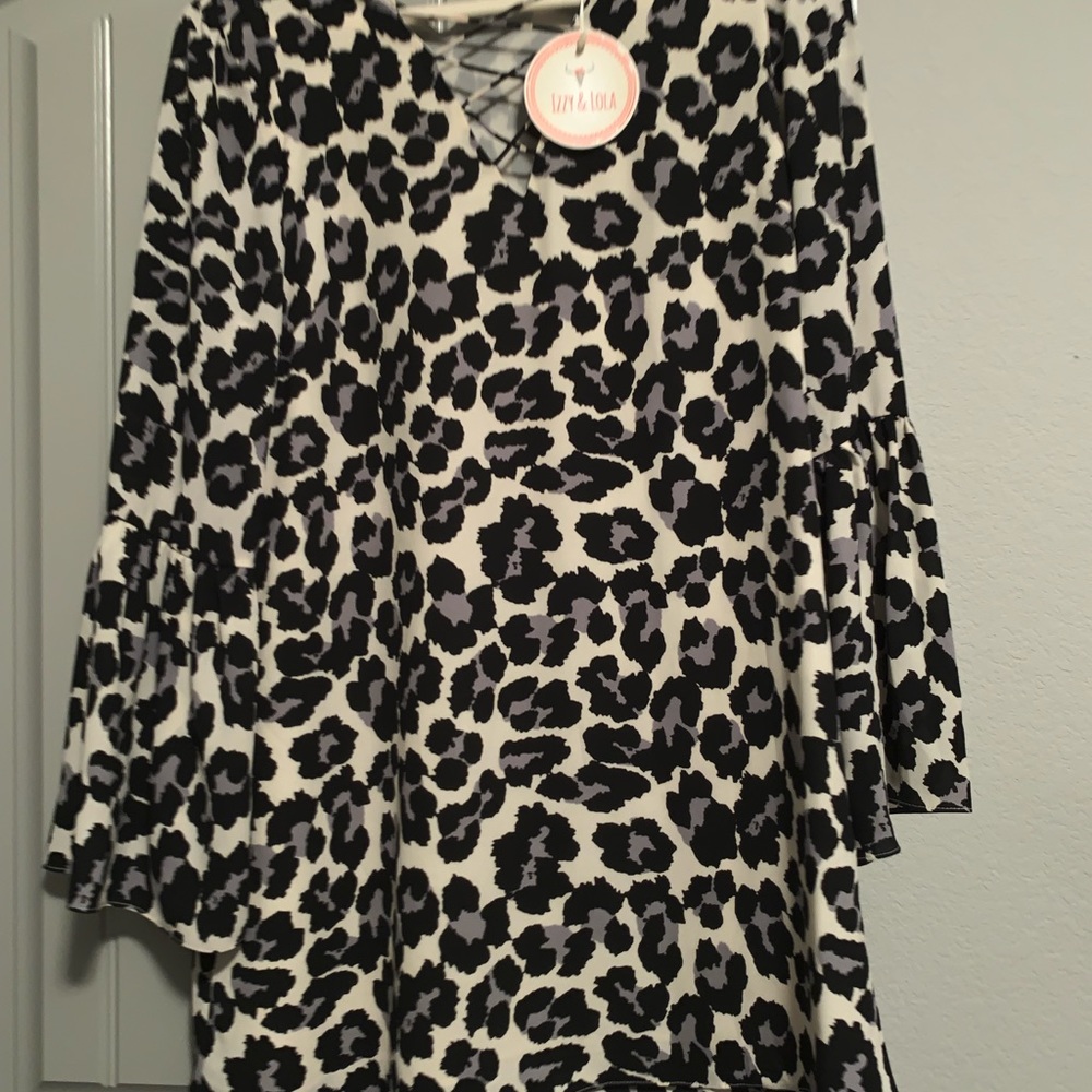 Leopard print mid dress or worn with leggings
